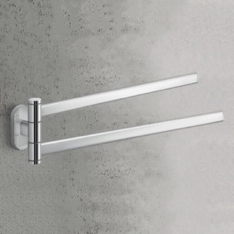 Towel Bar Polished Chrome Dual Swivel Towel Bar Gedy 5323-13